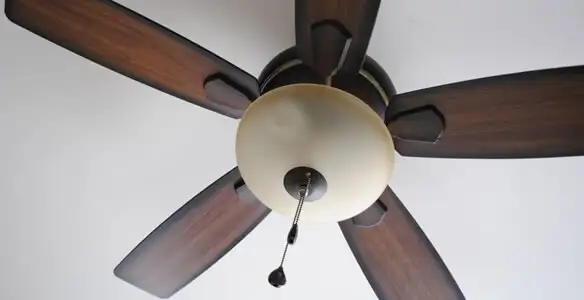 Fully installed ceiling fan with balanced blades and light fixture in Flagstaff, AZ