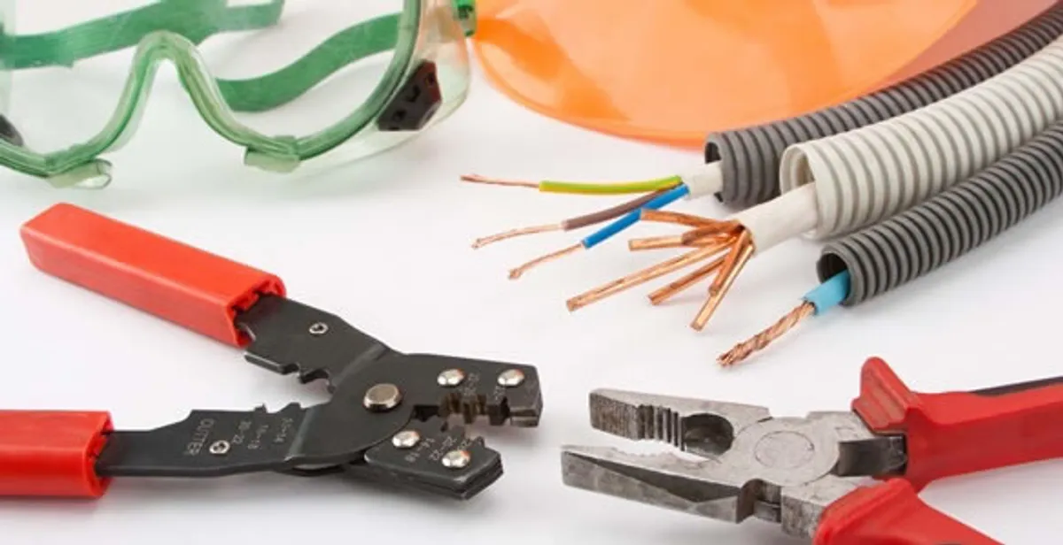 Electrical wiring repair with professional tools and safety equipment in Cornville, AZ
