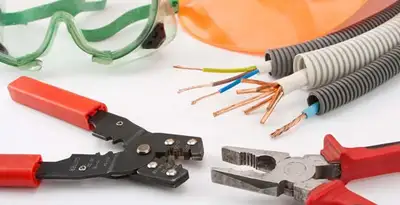 Electrical wiring repair with professional tools and safety equipment in Cornville, AZ