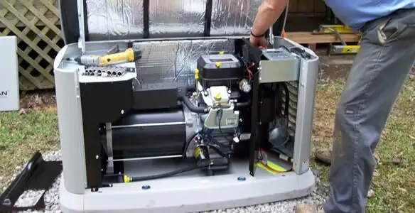 generator installation service showing technician connecting and configuring generator components in Flagstaff, AZ