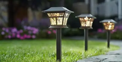 landscape lighting installation services with professionally installed pathway lights in Flagstaff, AZ